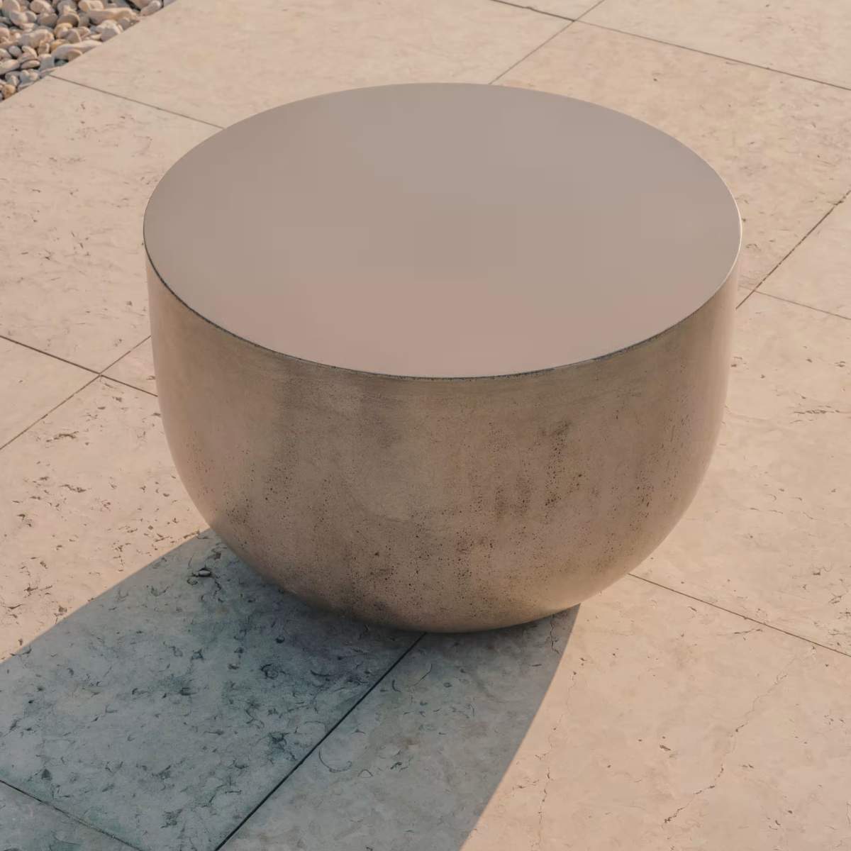 Kave Home Garbet round coffee table in brown concrete Ø 60cm