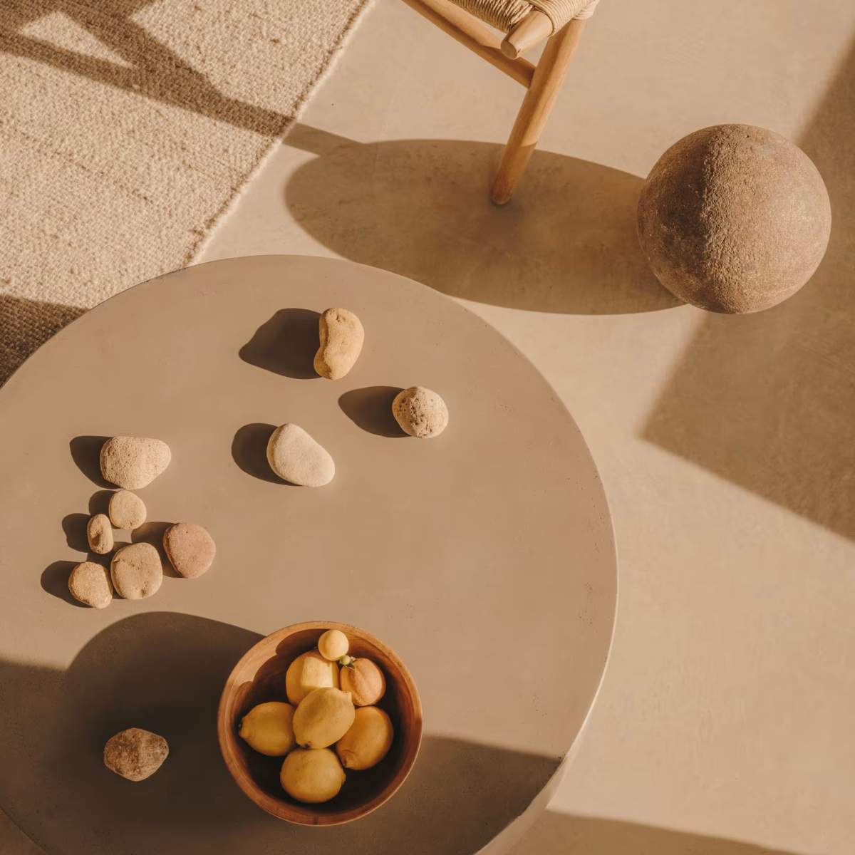 Kave Home Garbet round coffee table in brown concrete Ø 60cm