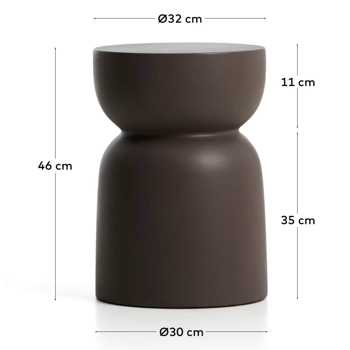 Kave Home Garbet side table in brown concrete Ø 32cm