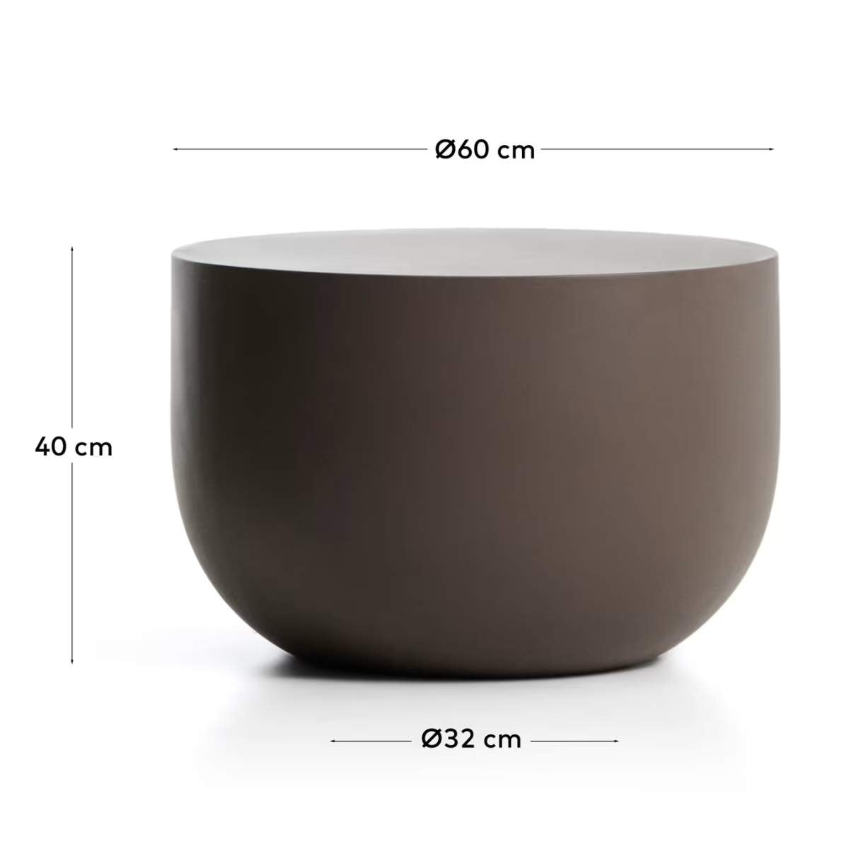 Kave Home Garbet round coffee table in brown concrete Ø 60cm