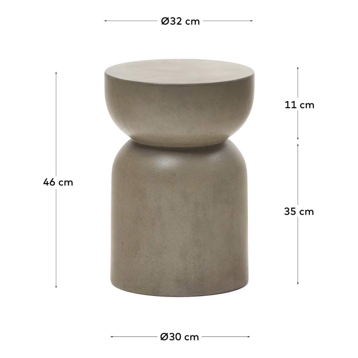Kave Home Garbet side table in brown concrete Ø 32cm