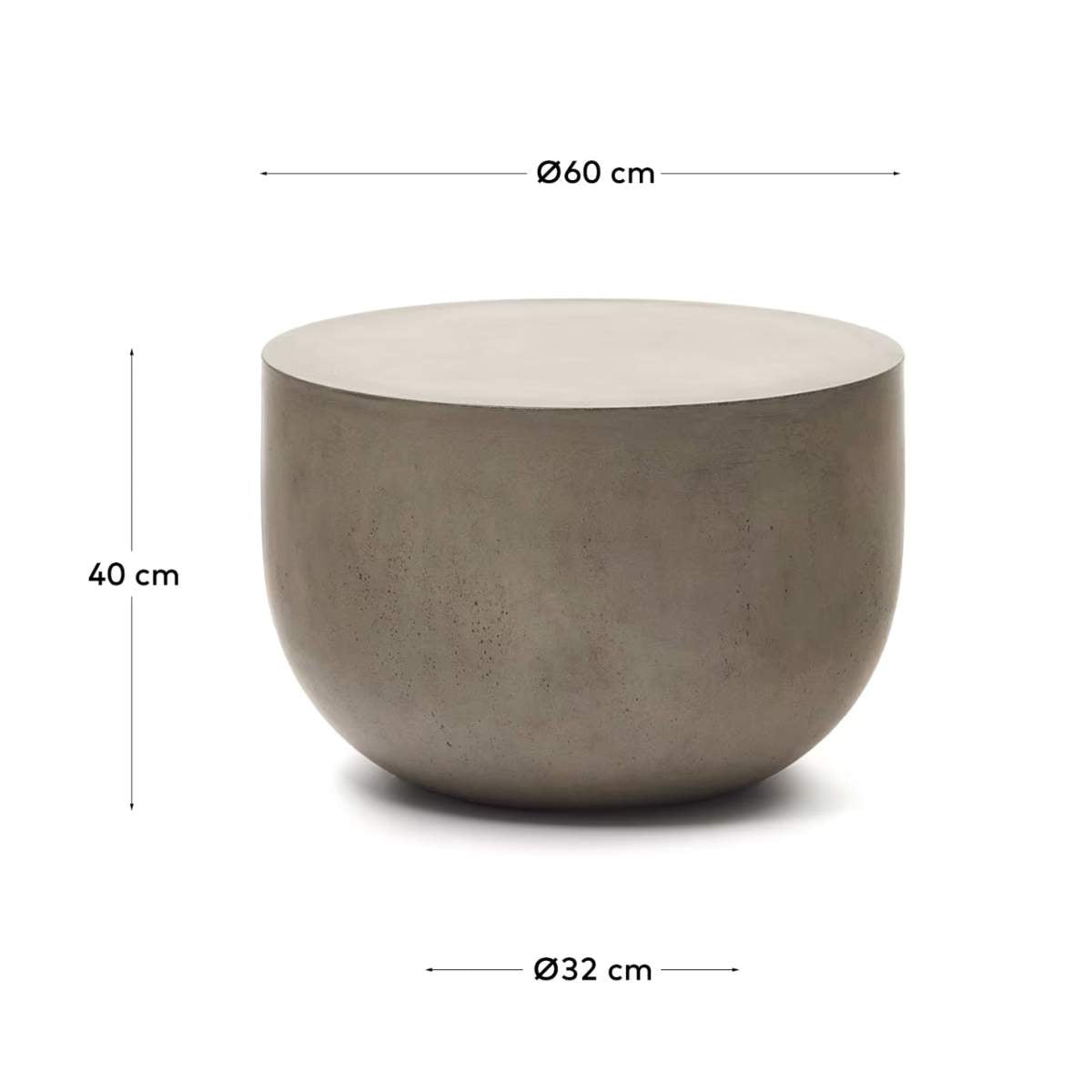 Kave Home Garbet round coffee table in brown concrete Ø 60cm