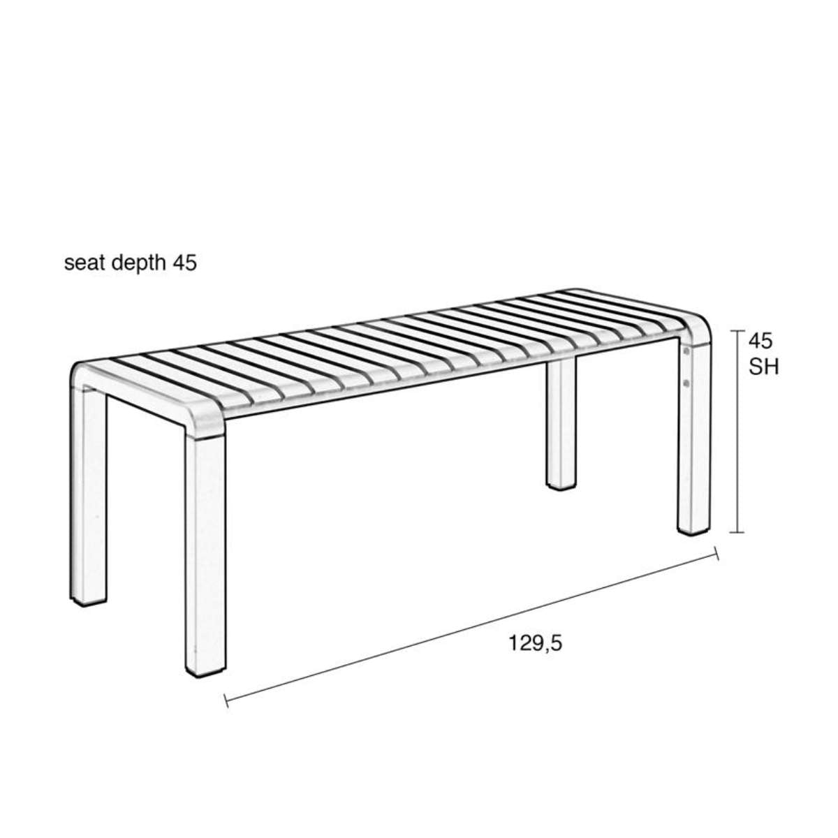 Zuiver Garden Bench Vondel 129,5x45