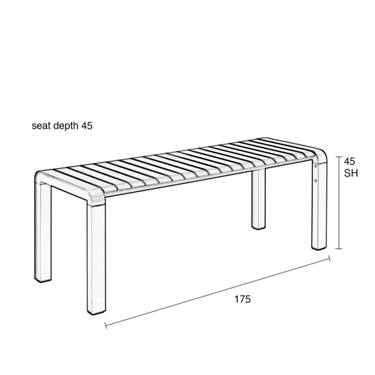 Zuiver Garden Bench Vondel 175x45