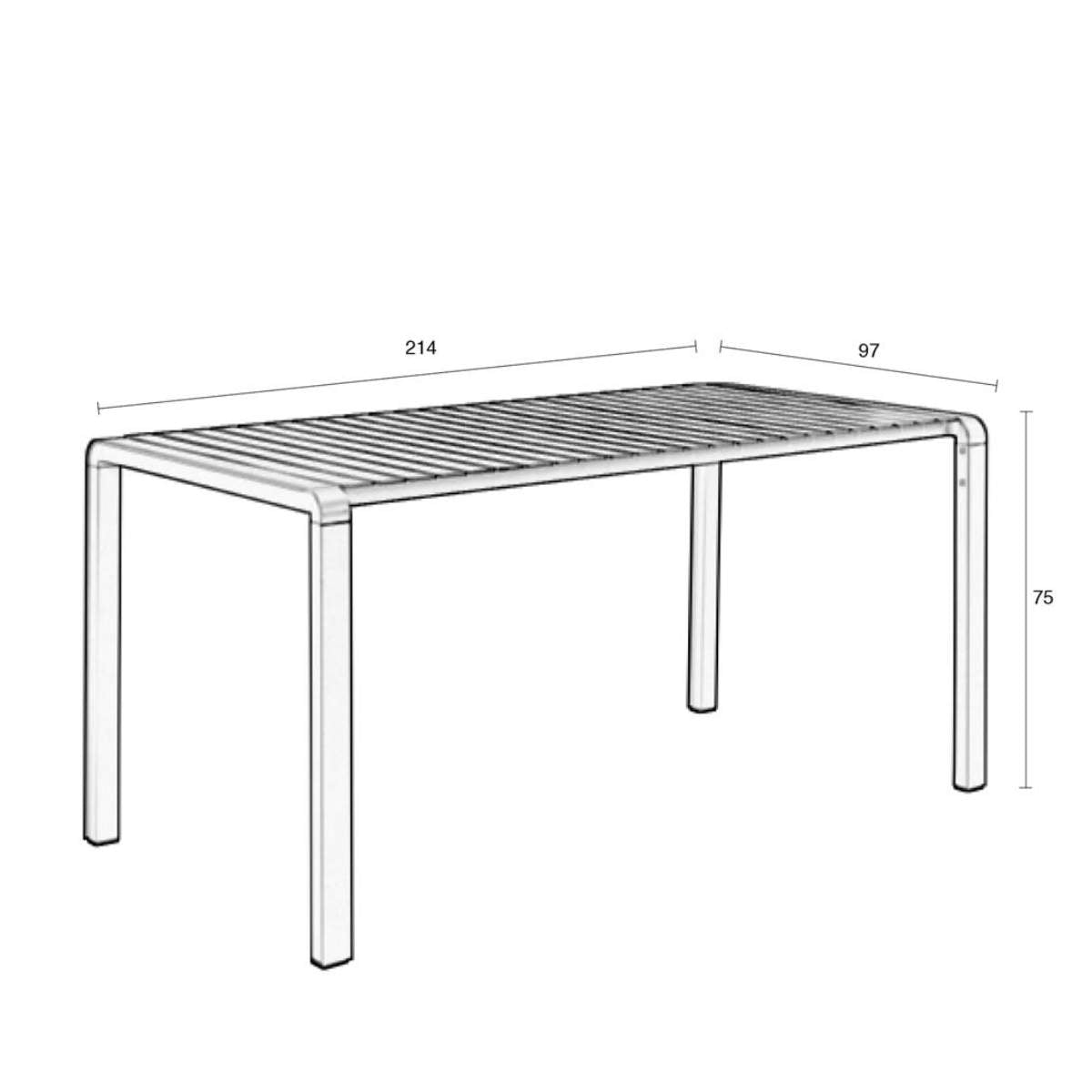 Zuiver Garden Table Vondel 214x97