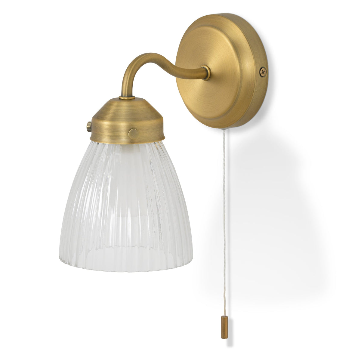 Garden Trading Fovant Bathroom Glass Wall Light In Brass