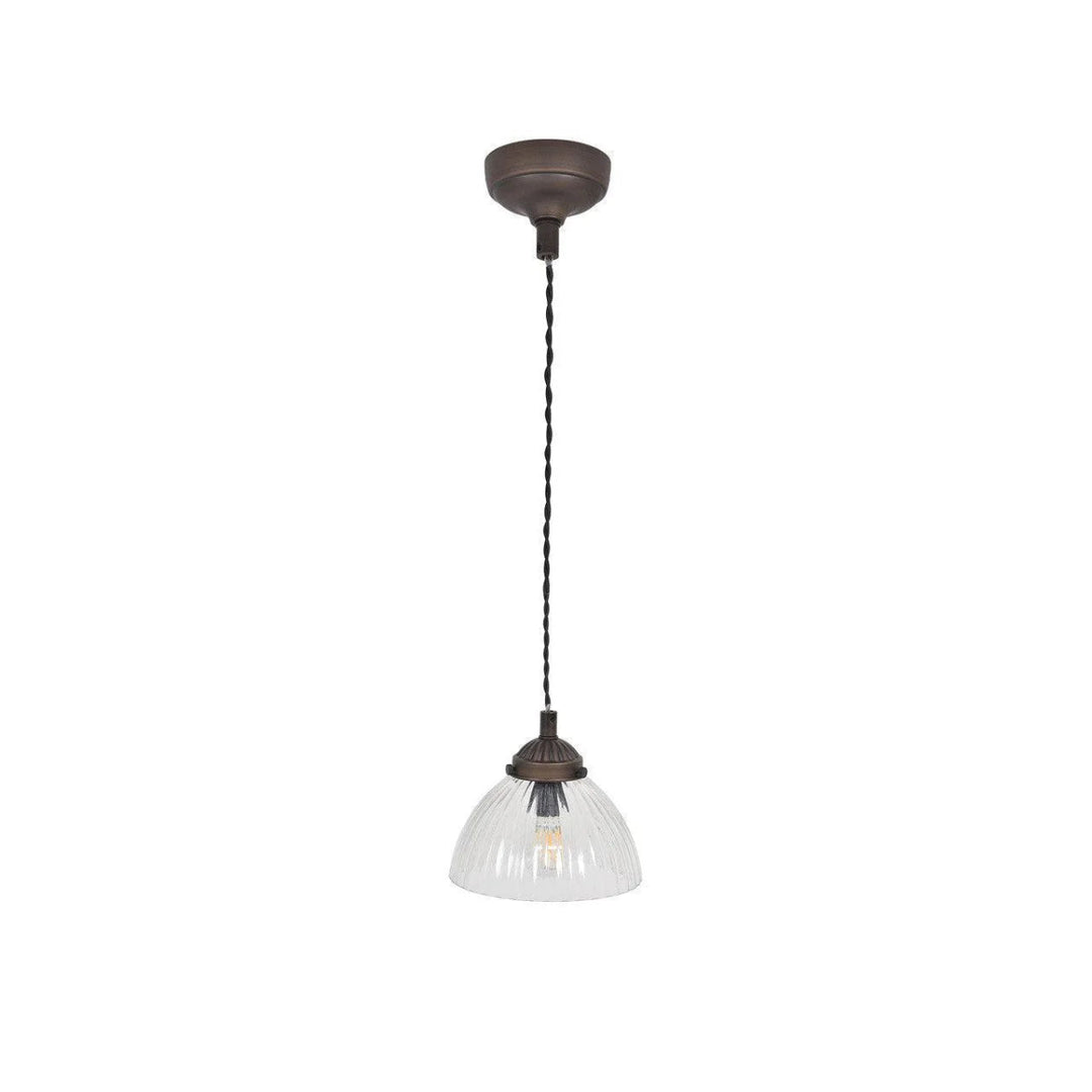 Garden Trading Fovant Glass Small Pendant Light In Antique Bronze