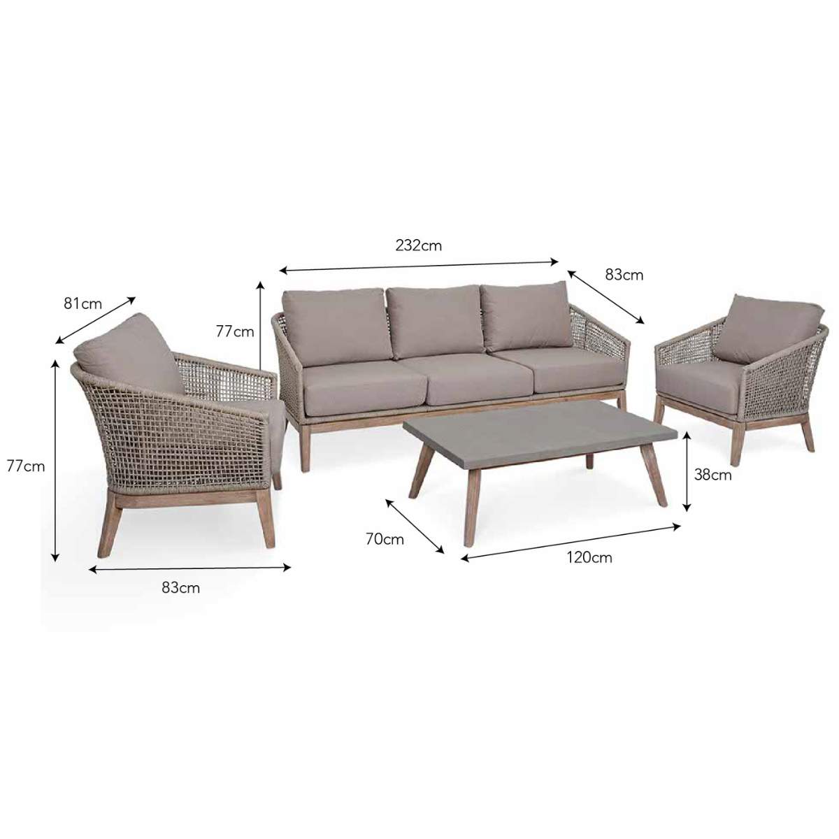 Garden Trading Lynton 3 Seater Sofa Set