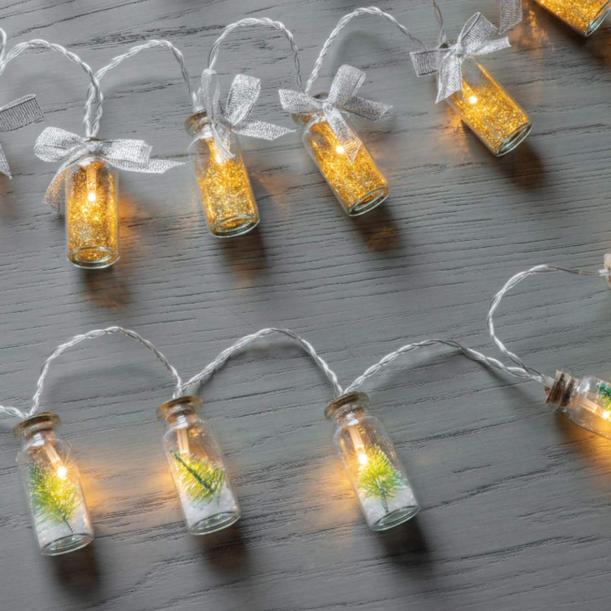 Gallery Direct Gardon 10 LED String with Pine Trees in Jars