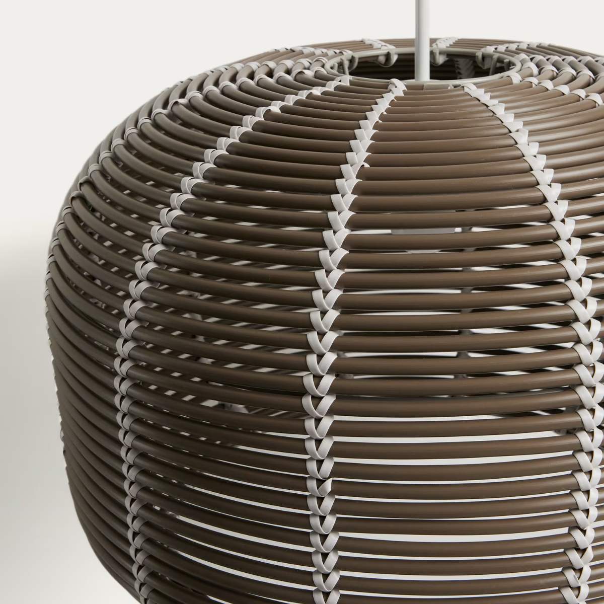 Kave Home Garoina lampshade for outdoor ceiling lamp in taupe synthetic rattan Ø 50cm