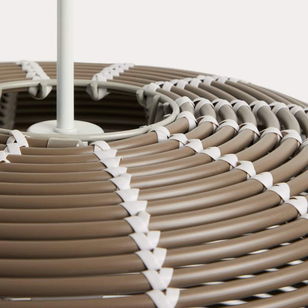 Kave Home Garoina lampshade for outdoor ceiling lamp in taupe synthetic rattan Ø 50cm