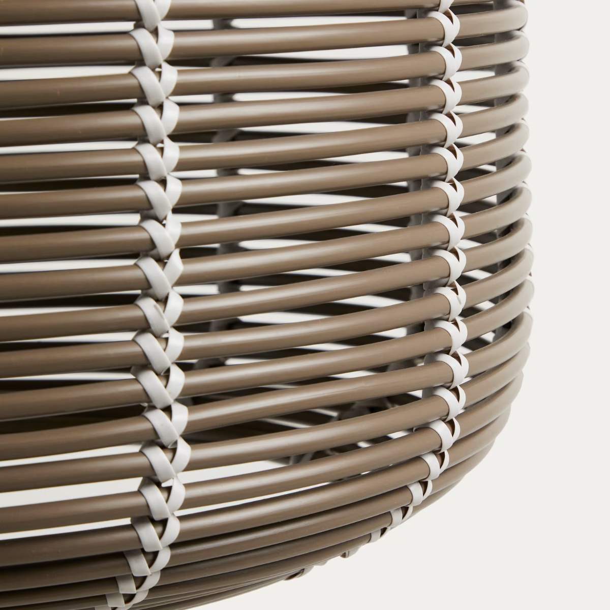 Kave Home Garoina lampshade for outdoor ceiling lamp in taupe synthetic rattan Ø 50cm