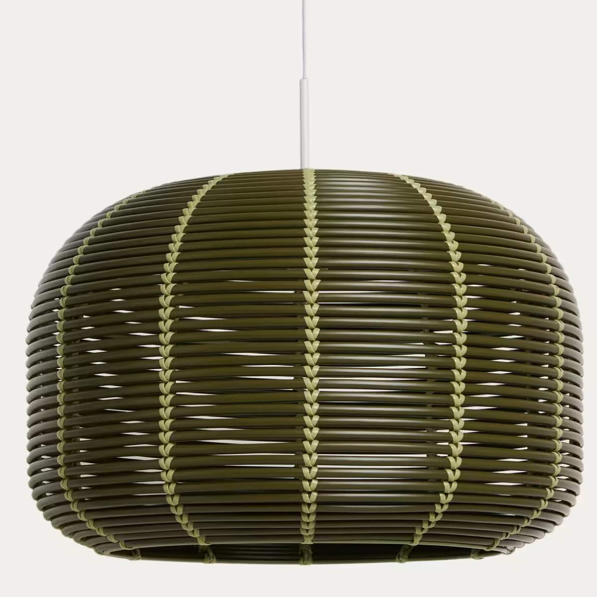 Kave Home Garoina lampshade for outdoor ceiling lamp in taupe synthetic rattan Ø 50cm