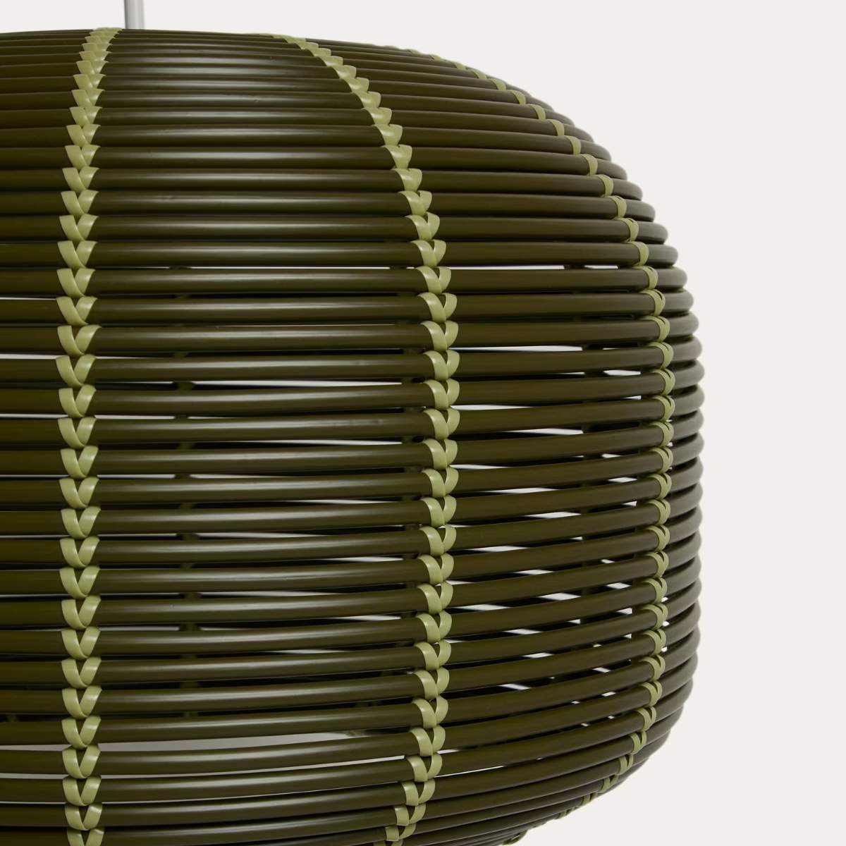Kave Home Garoina lampshade for outdoor ceiling lamp in taupe synthetic rattan Ø 50cm