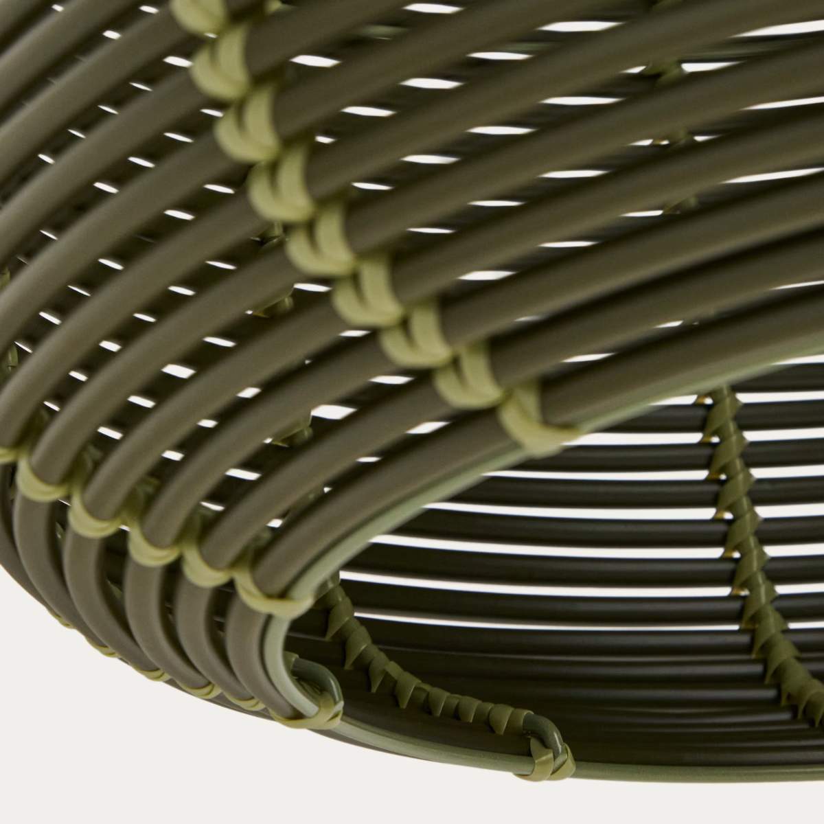 Kave Home Garoina lampshade for outdoor ceiling lamp in taupe synthetic rattan Ø 50cm