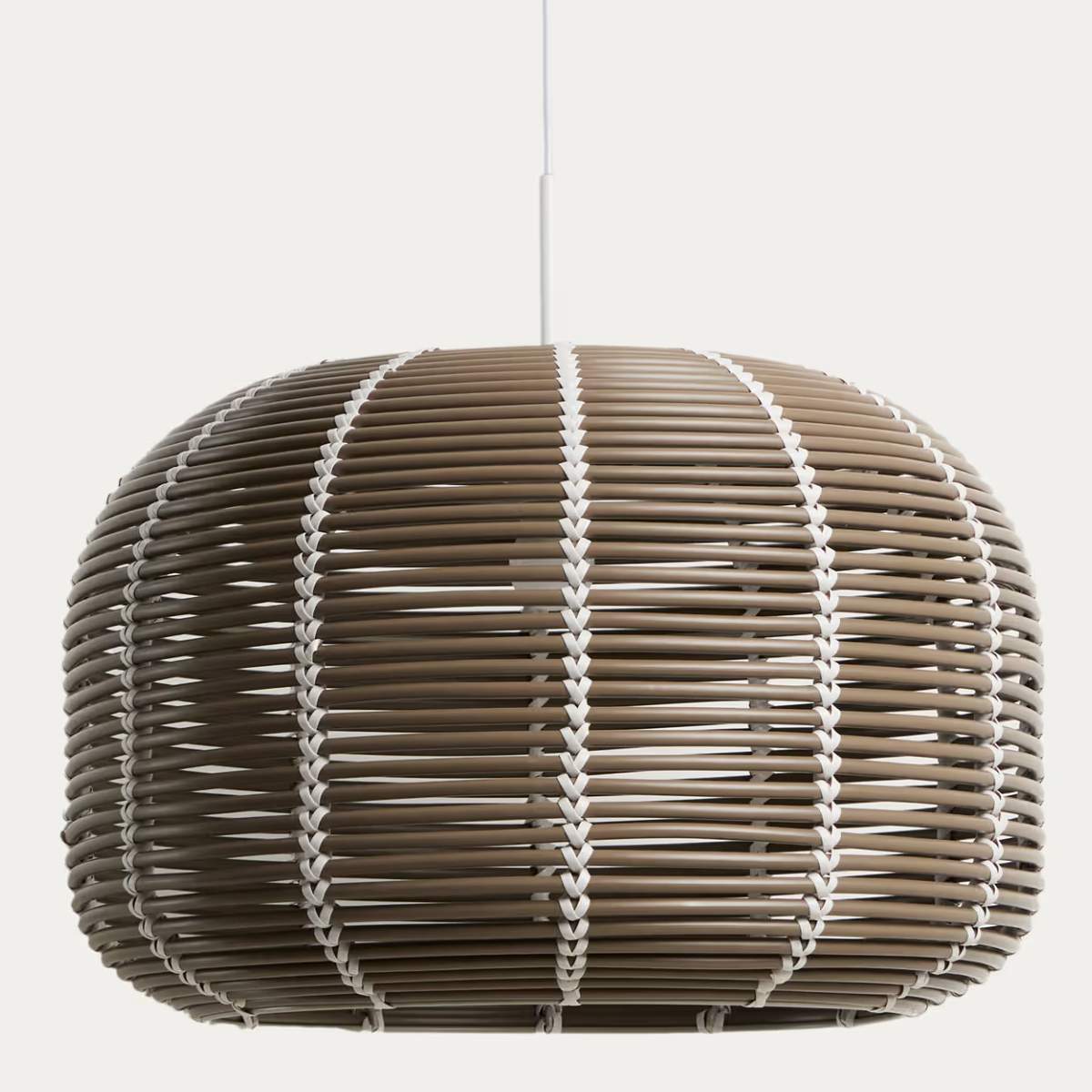 Kave Home Garoina lampshade for outdoor ceiling lamp in taupe synthetic rattan Ø 50cm