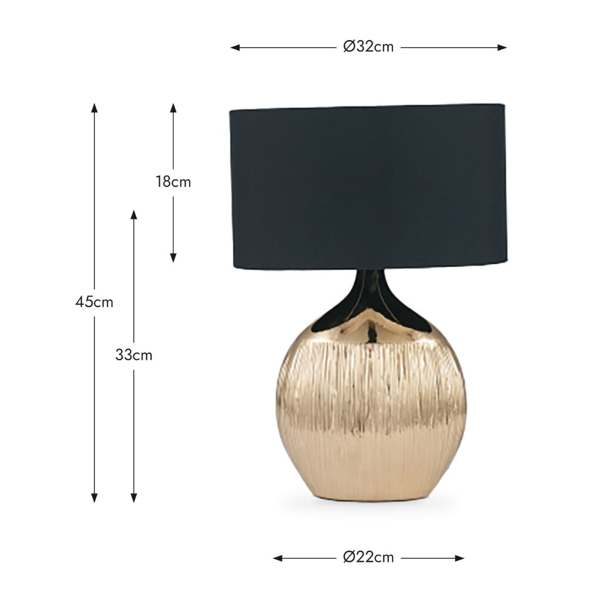 Pacific Lifestyle Gemini Gold Etched Ceramic Table Lamp