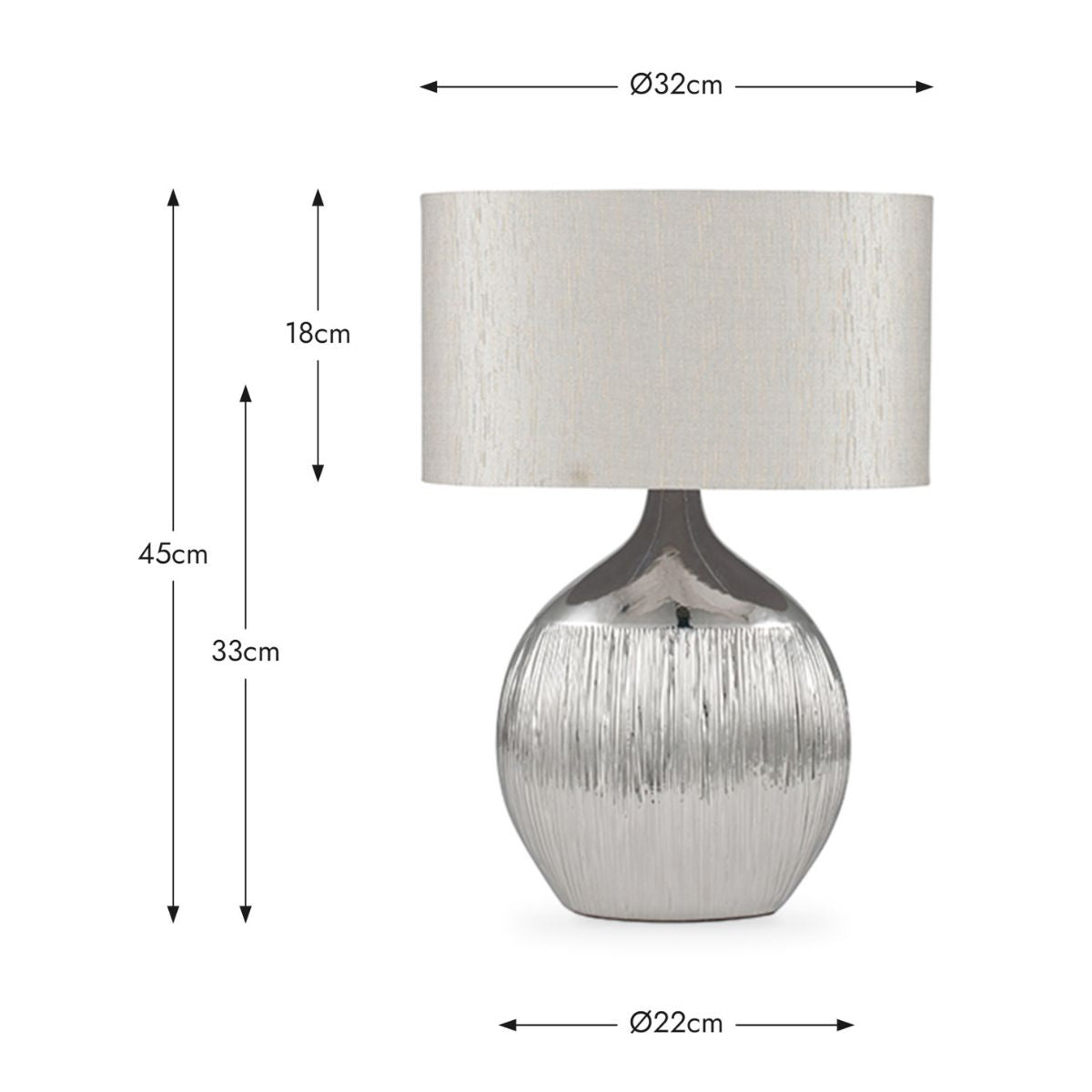 Pacific Lifestyle Gemini Silver Etched Ceramic Table Lamp
