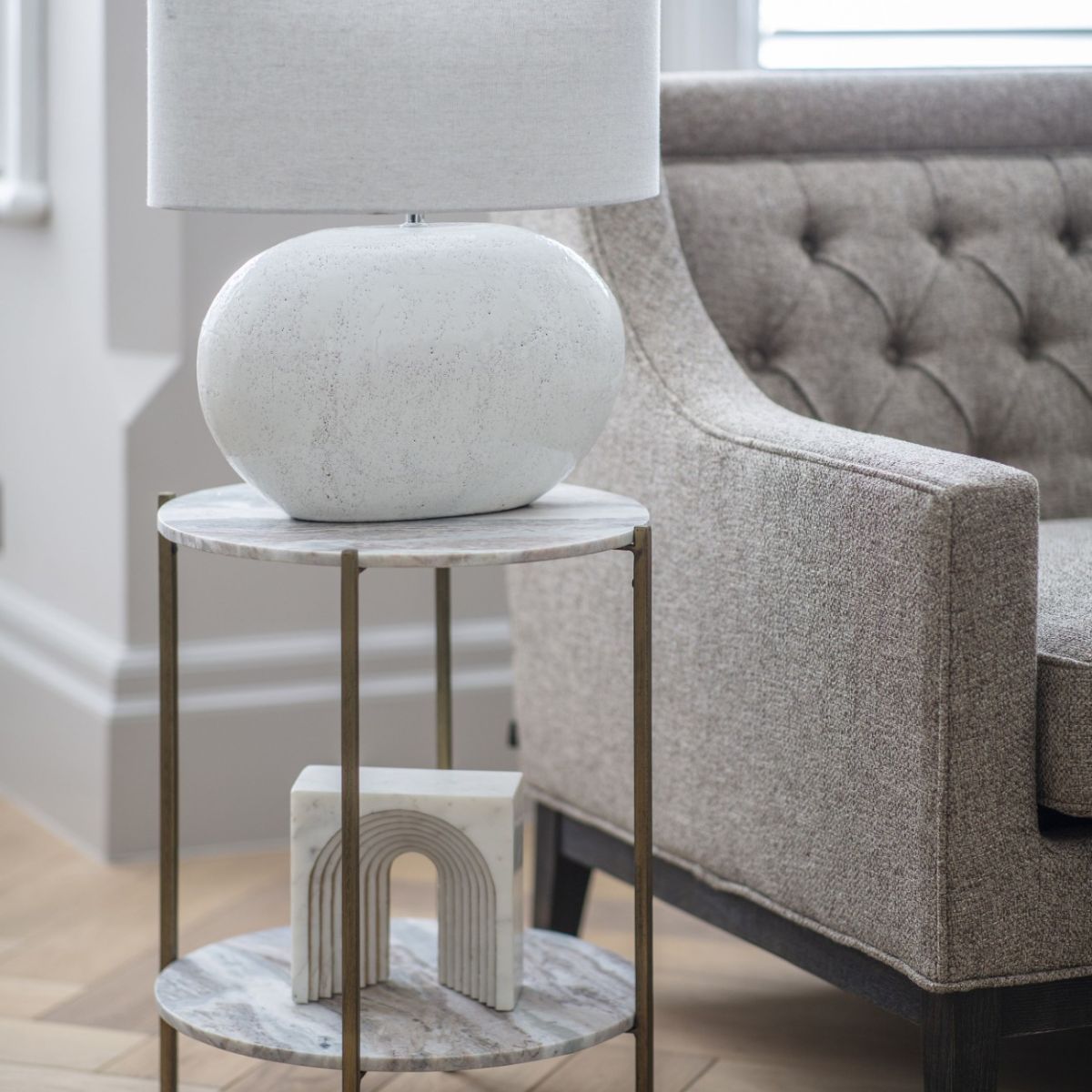 Libra Interiors Genoa White Marble Decorative Sculpture