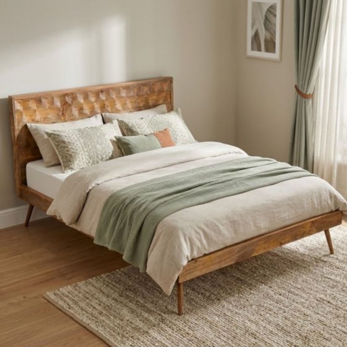 Trade Furniture Geo Mango Wood Bed Frame (4 Sizes)