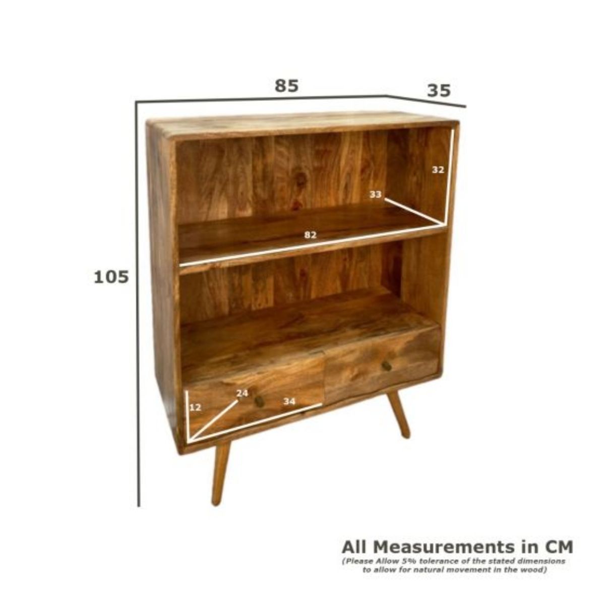 Trade Furniture Geo Mango 85cm Bookshelf