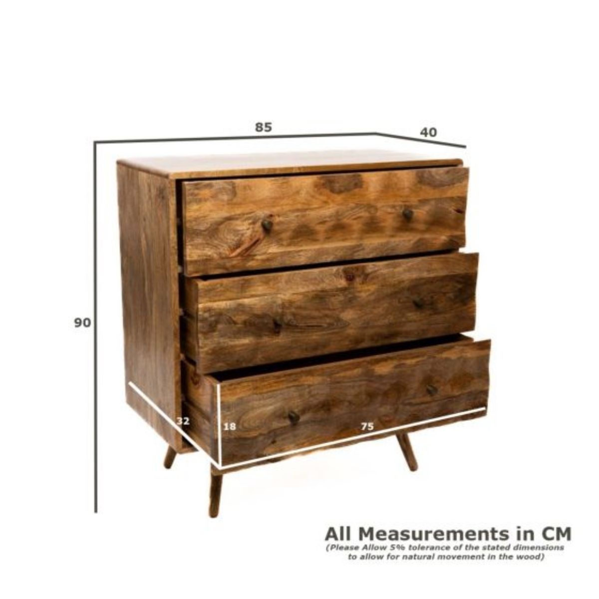 Trade Furniture Geo Mango 85cm Chest of Drawers
