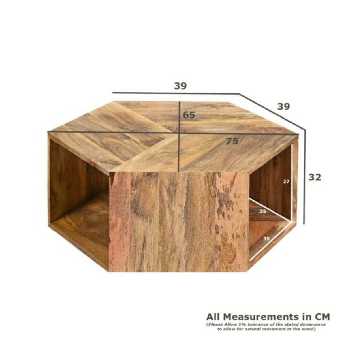 Trade Furniture Geo Mango Hexagon Coffee Table