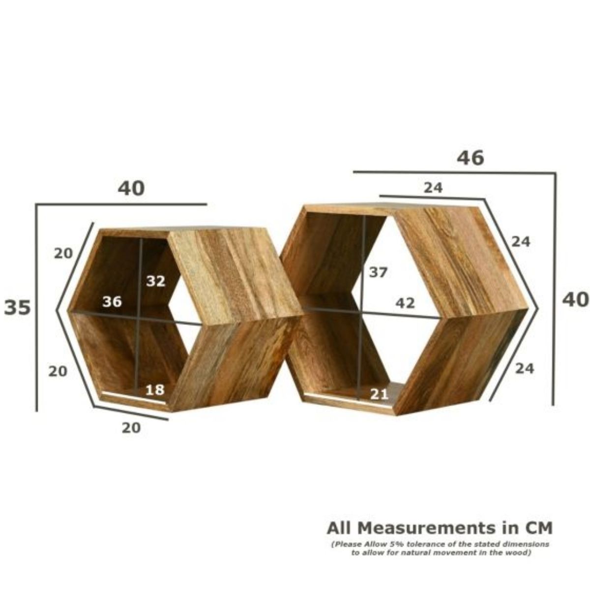 Trade Furniture Geo Mango Hexagon Nest of Tables