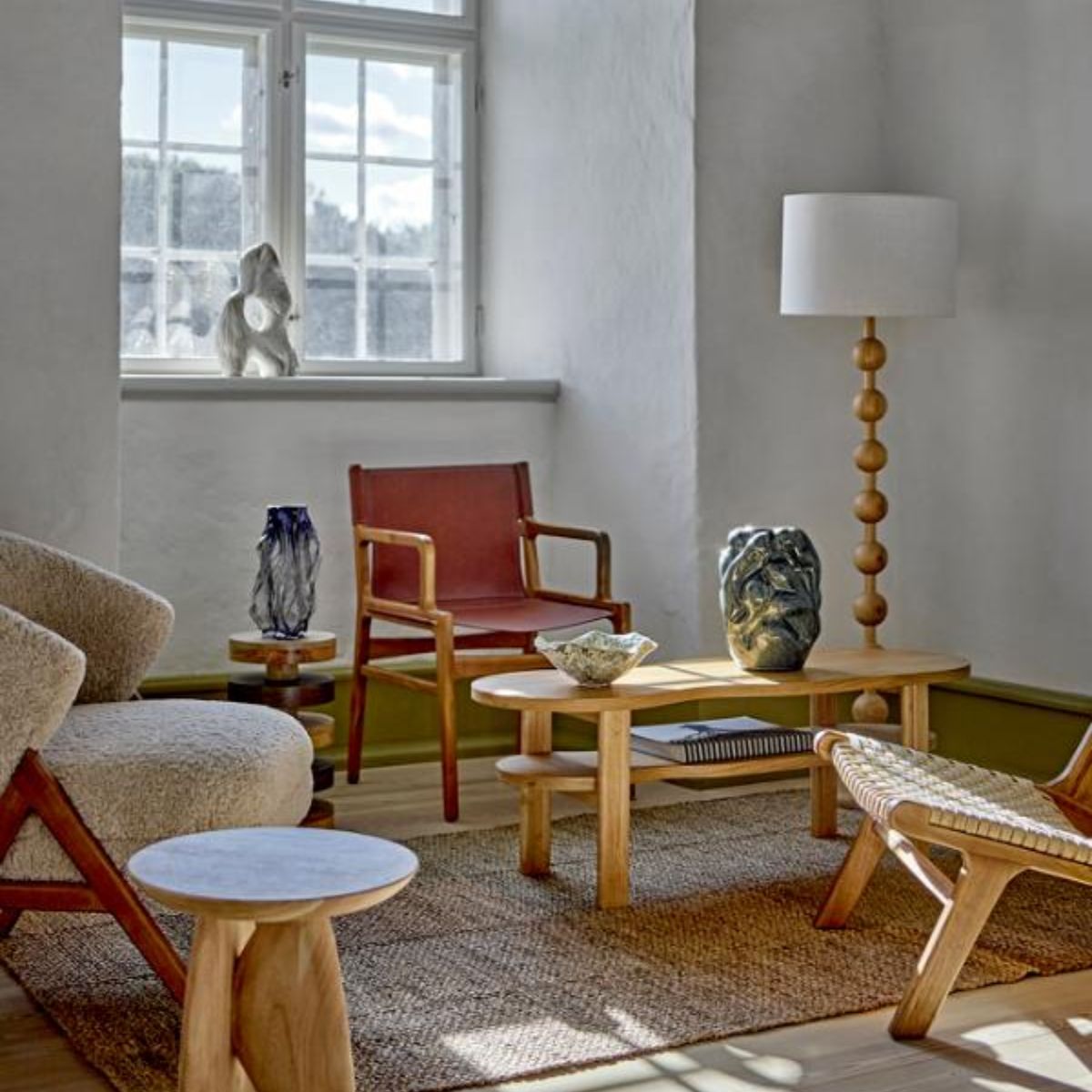 Bloomingville Giacoma Floor Lamp - Natural Rubberwood