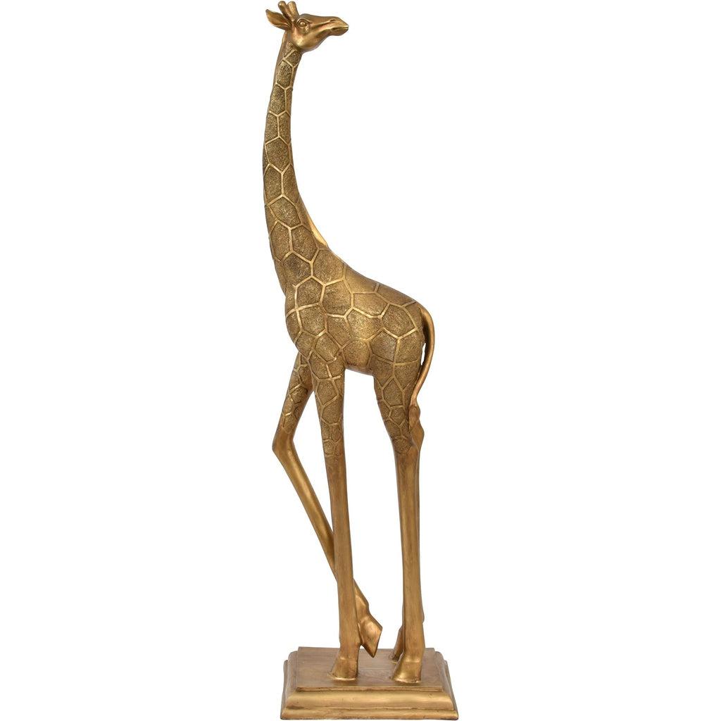 Giant Gold Giraffe Sculpture - Head Back-Beaumonde