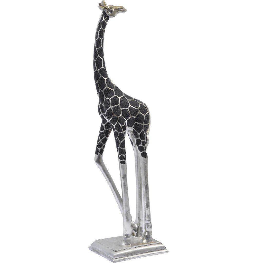 Giant Silver Giraffe Sculpture - Head Back-Beaumonde