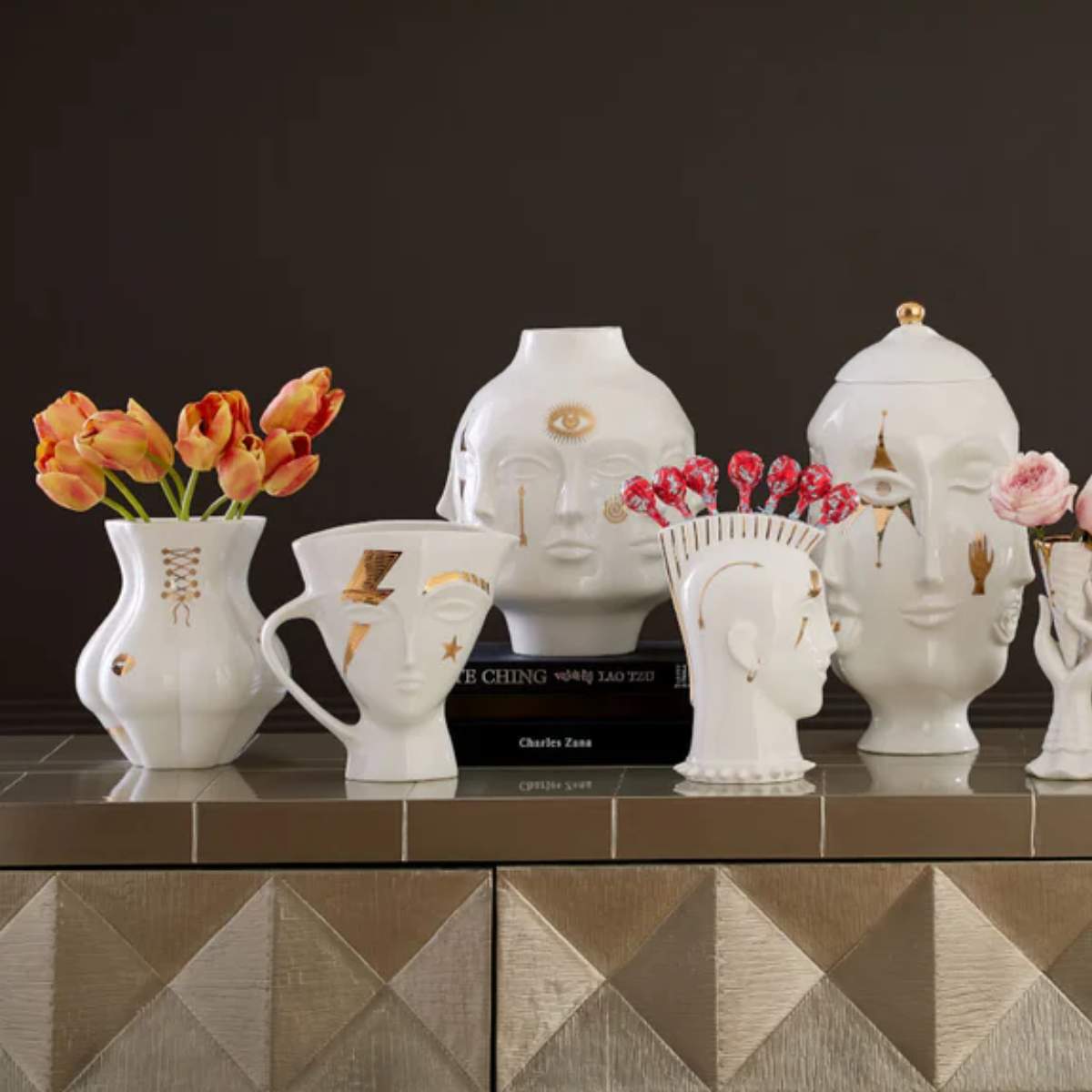Jonathan Adler Gilded Dora Maar Large Vase