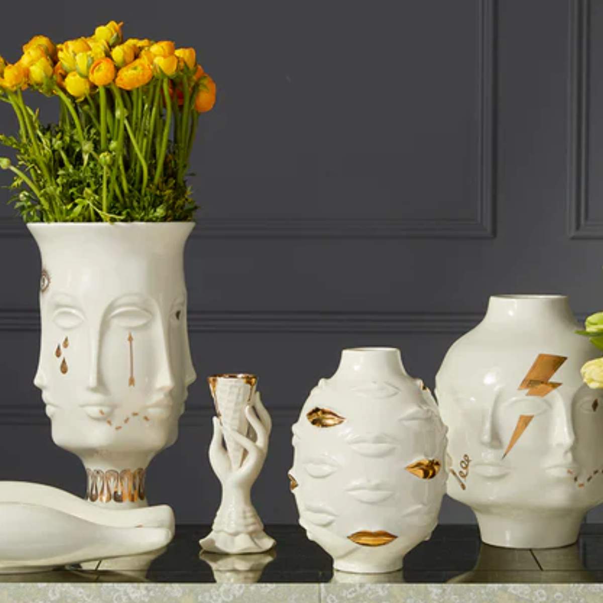 Jonathan Adler Gilded Dora Maar Large Vase