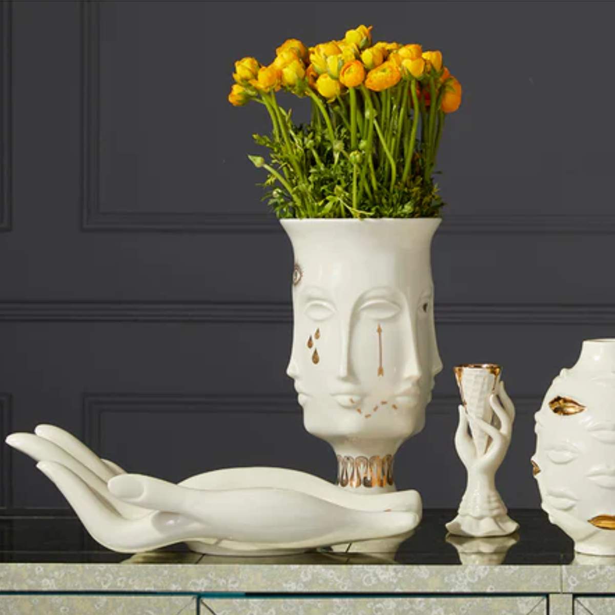 Jonathan Adler Gilded Eve Fruit Bowl