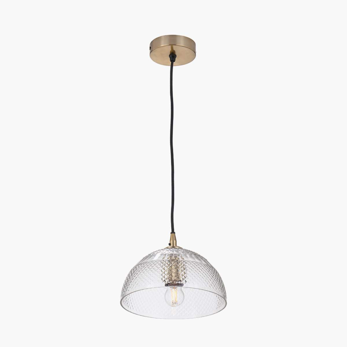Pacific Lifestyle Giselle Diamond Design Clear Handcut Glass Dome Pendant