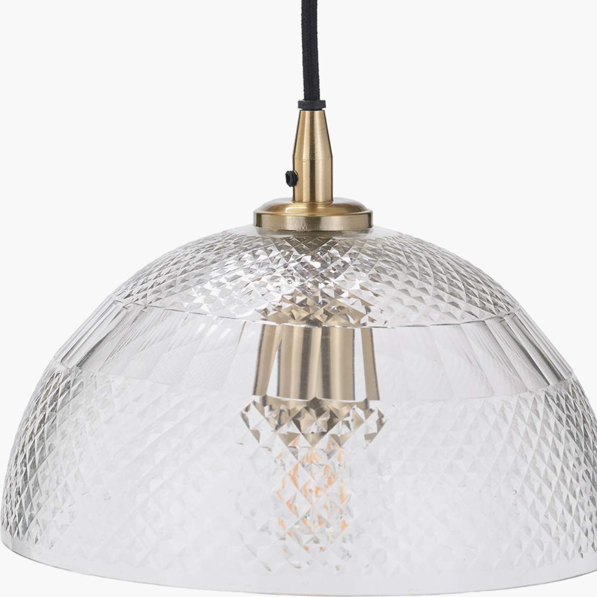 Pacific Lifestyle Giselle Diamond Design Clear Handcut Glass Dome Pendant