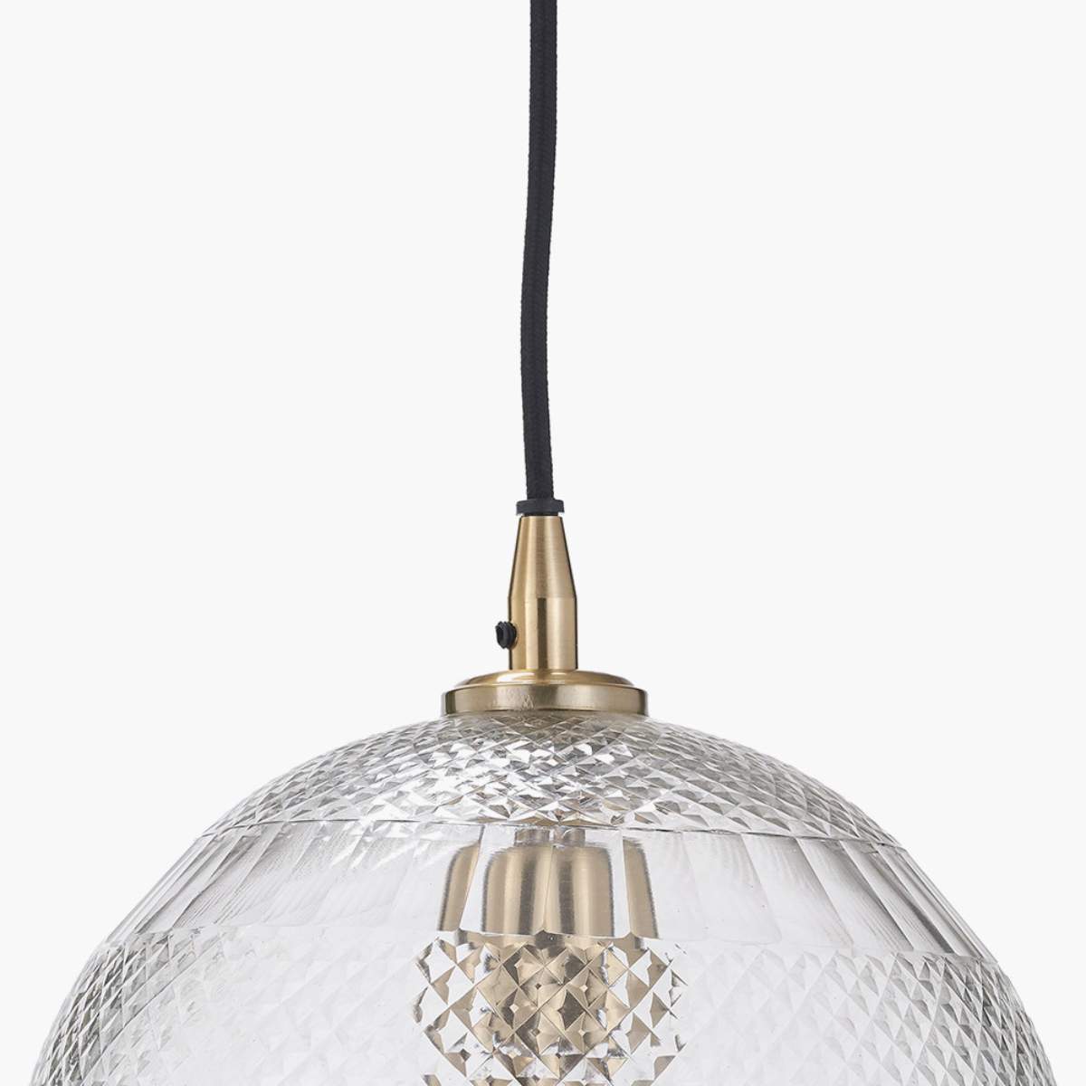 Pacific Lifestyle Giselle Diamond Design Clear Handcut Glass Dome Pendant