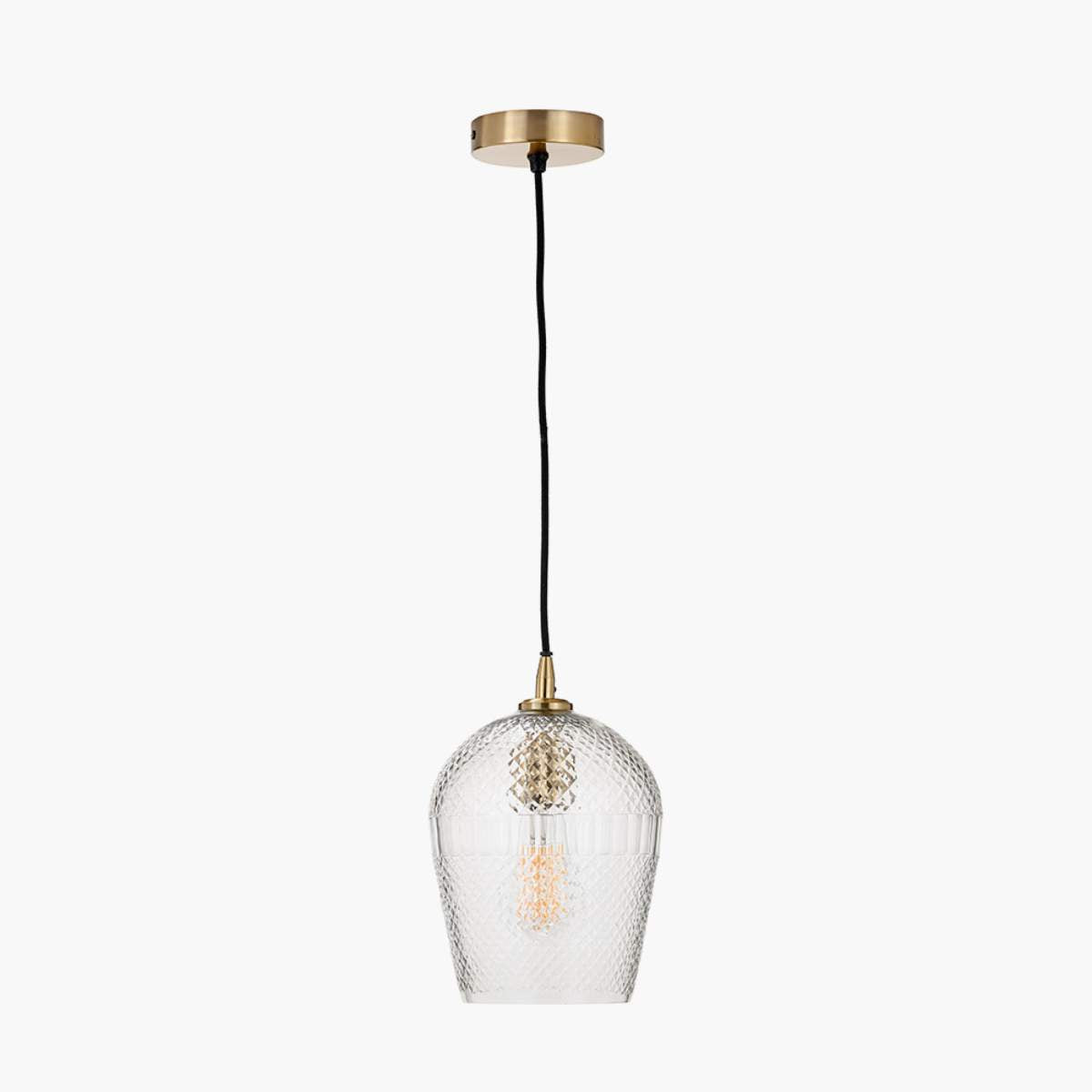 Pacific Lifestyle Giselle Diamond Design Clear Handcut Glass Pendant