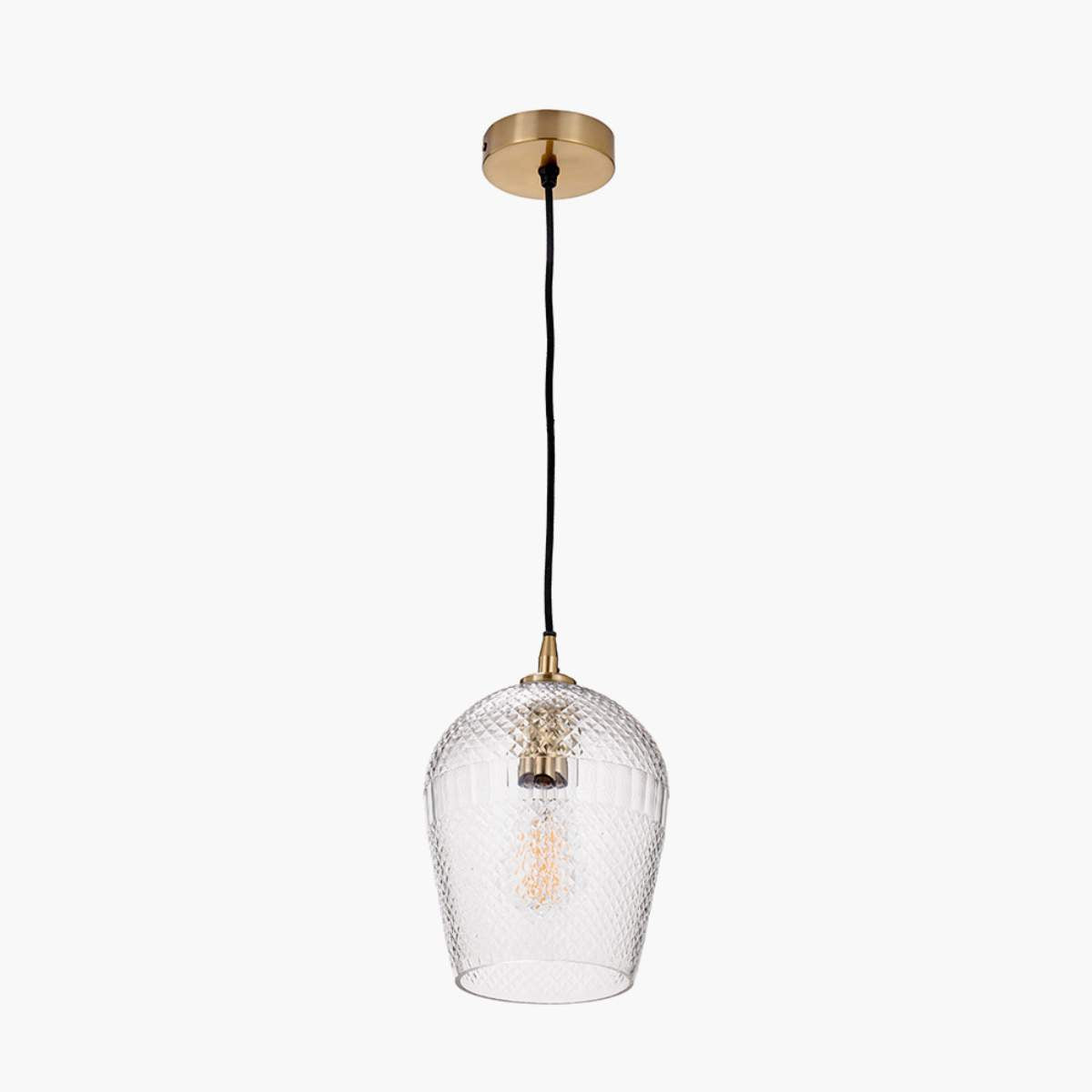 Pacific Lifestyle Giselle Diamond Design Clear Handcut Glass Pendant