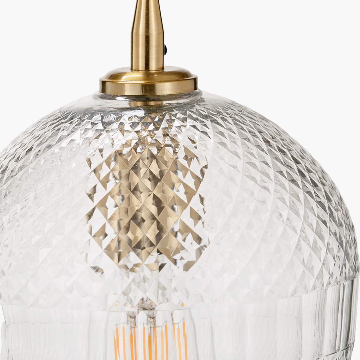 Pacific Lifestyle Giselle Diamond Design Clear Handcut Glass Pendant