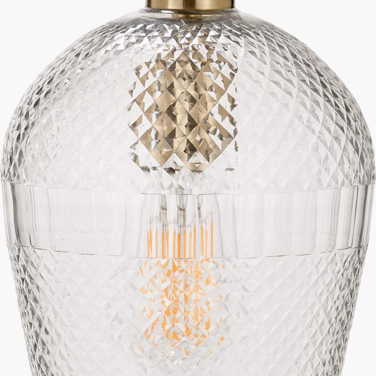 Pacific Lifestyle Giselle Diamond Design Clear Handcut Glass Pendant