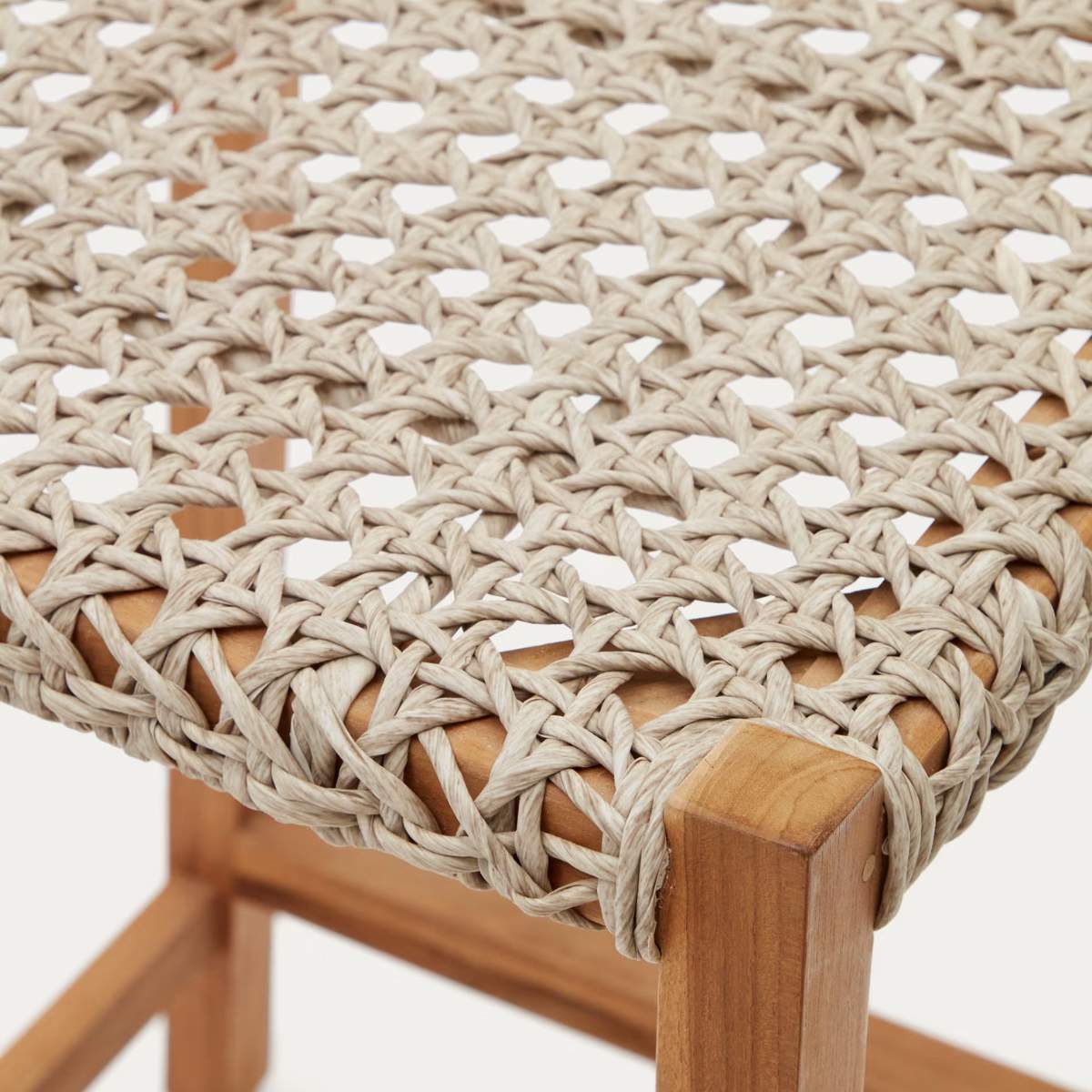 Kave Home Giverola solid teak wood stool, 67,5 cm