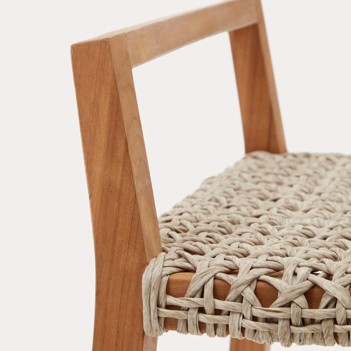Kave Home Giverola solid teak wood stool, 67,5 cm
