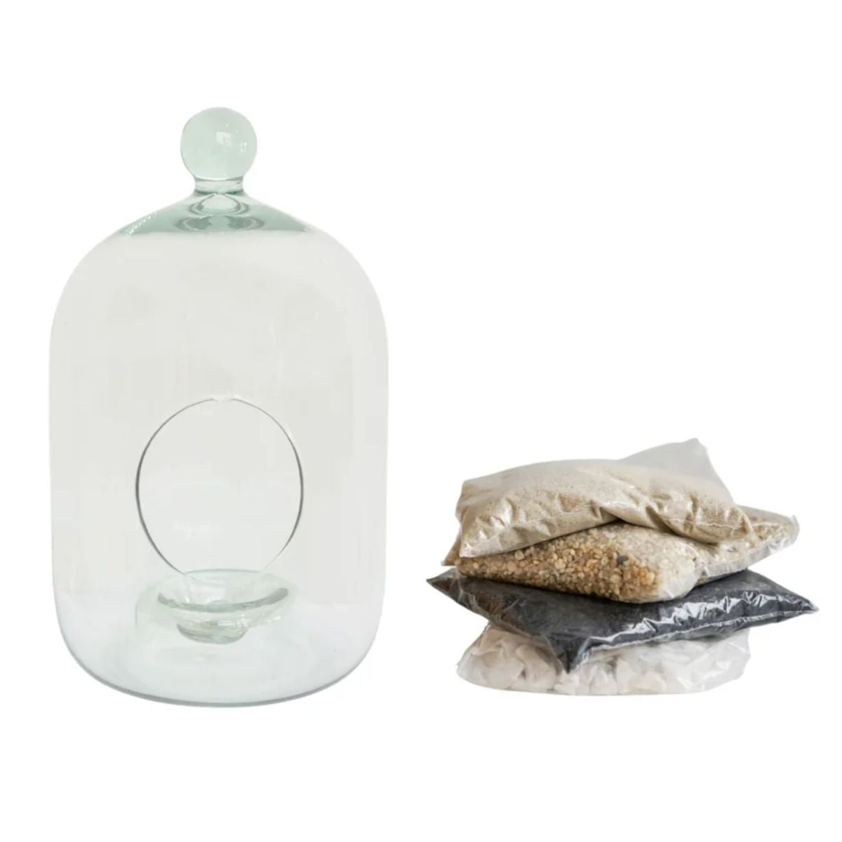 Ivyline Glass Bell Jar Open Terrarium Large H35cm D19.5cm