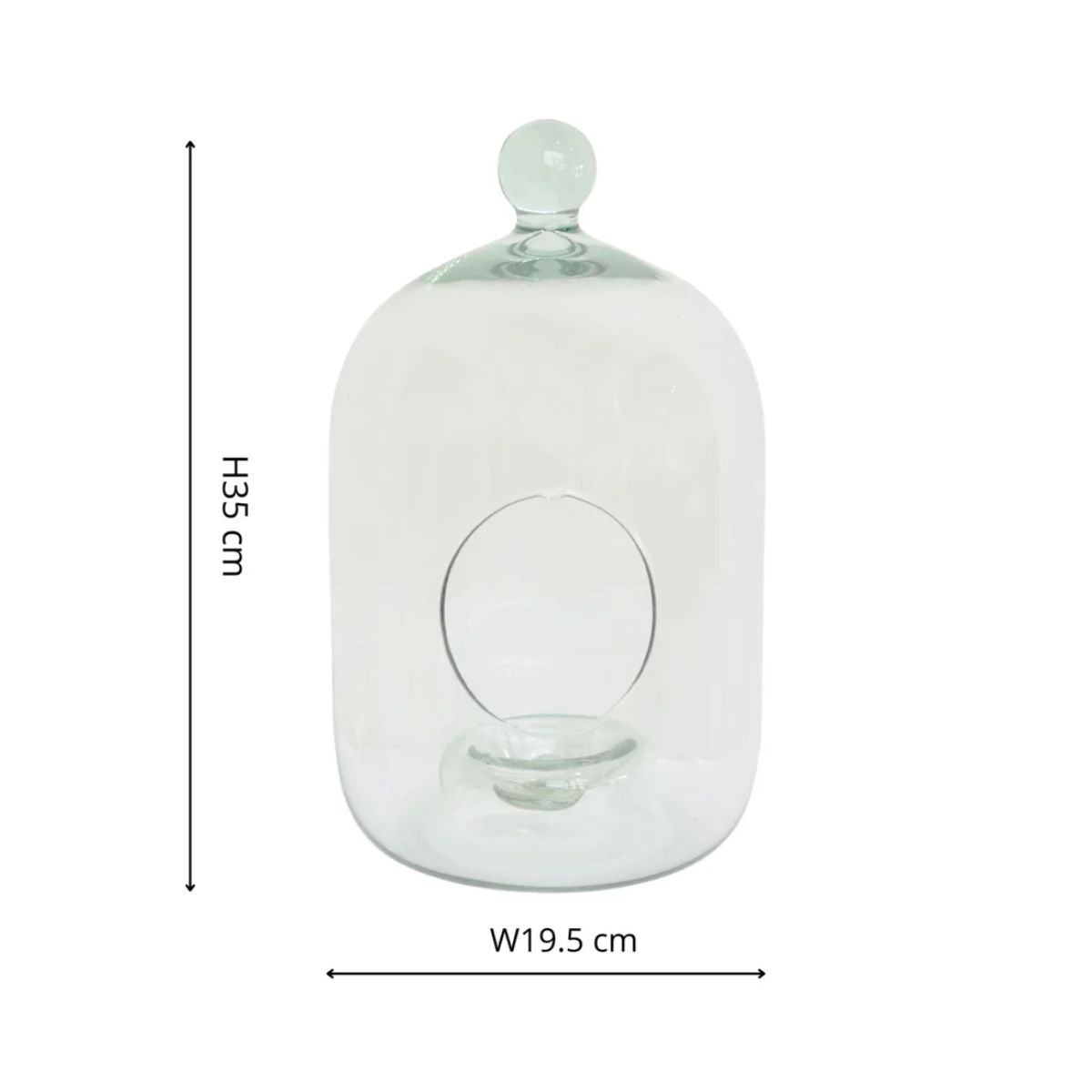Ivyline Glass Bell Jar Open Terrarium Large H35cm D19.5cm