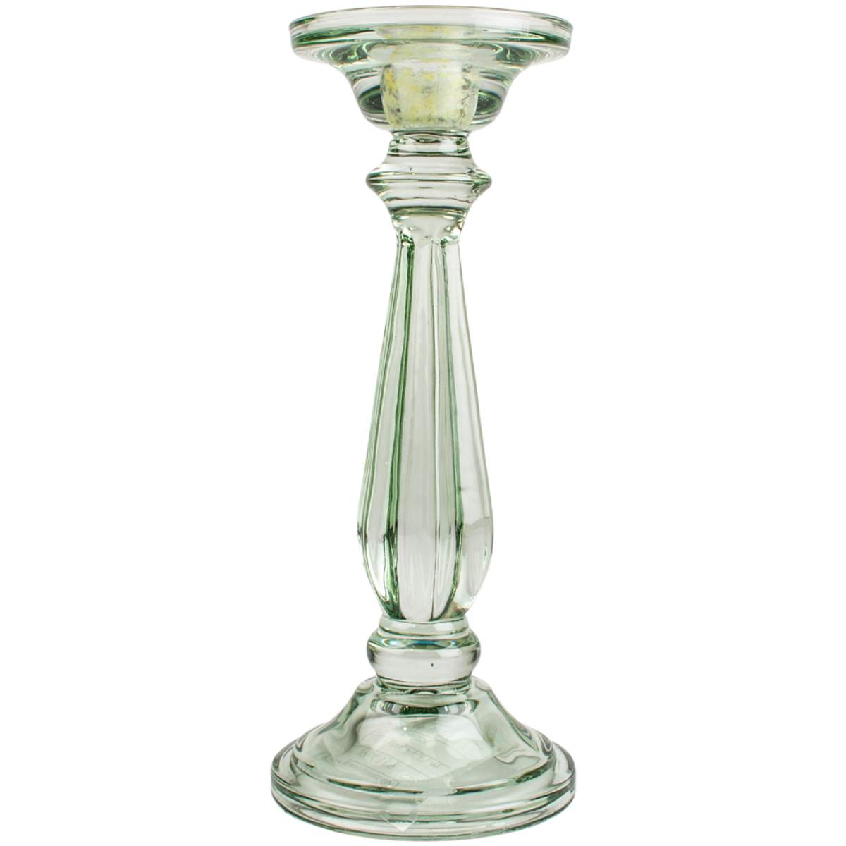 Grand Illusions Glass Candlestick Tilbury Lt Green