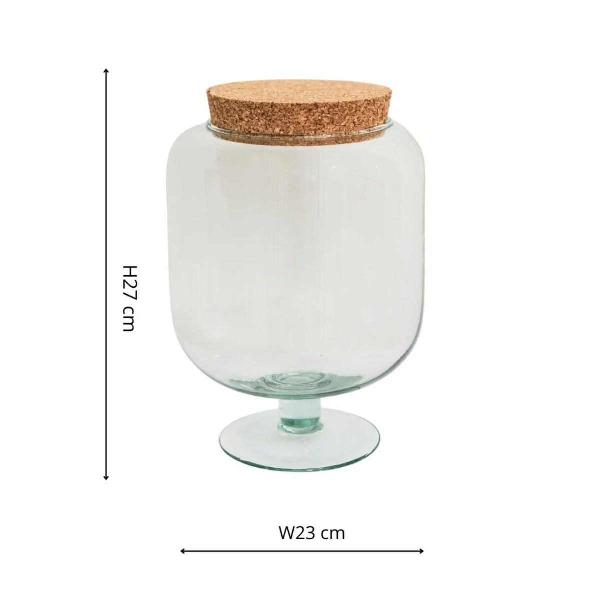 Ivyline Glass Footed Cork Lid Terrarium H33cm D23cm