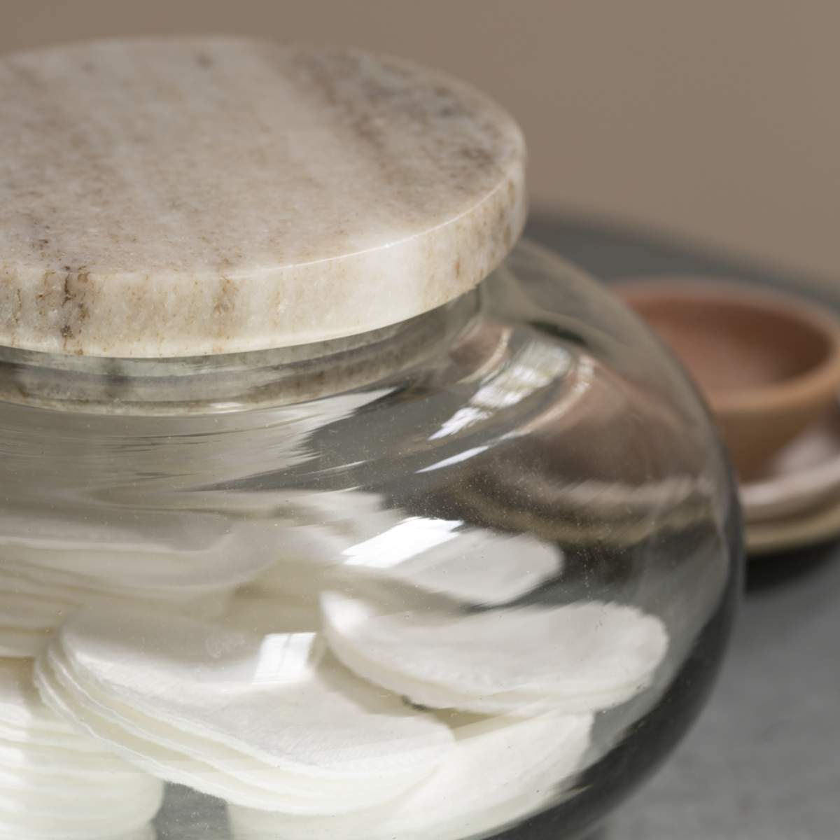 Grand Illusions Glass Jar with Marble Lid