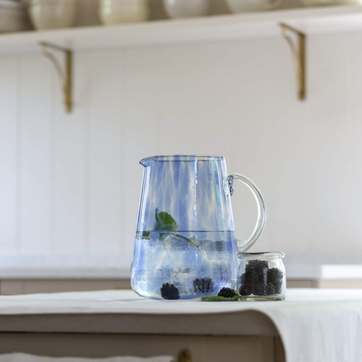 Grand Illusions Glass Jug Leopard Blue