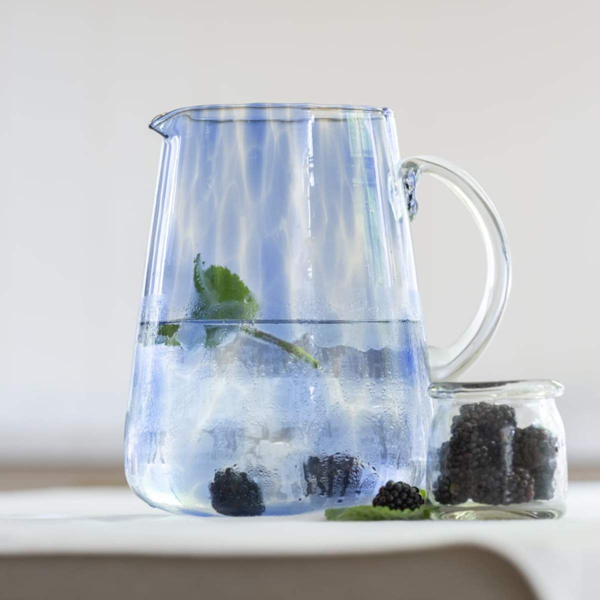 Grand Illusions Glass Jug Leopard Blue